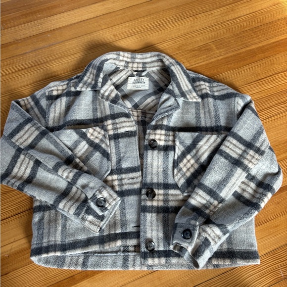 Plaid Jacket - Gray and Cream - Picture 1 of 3